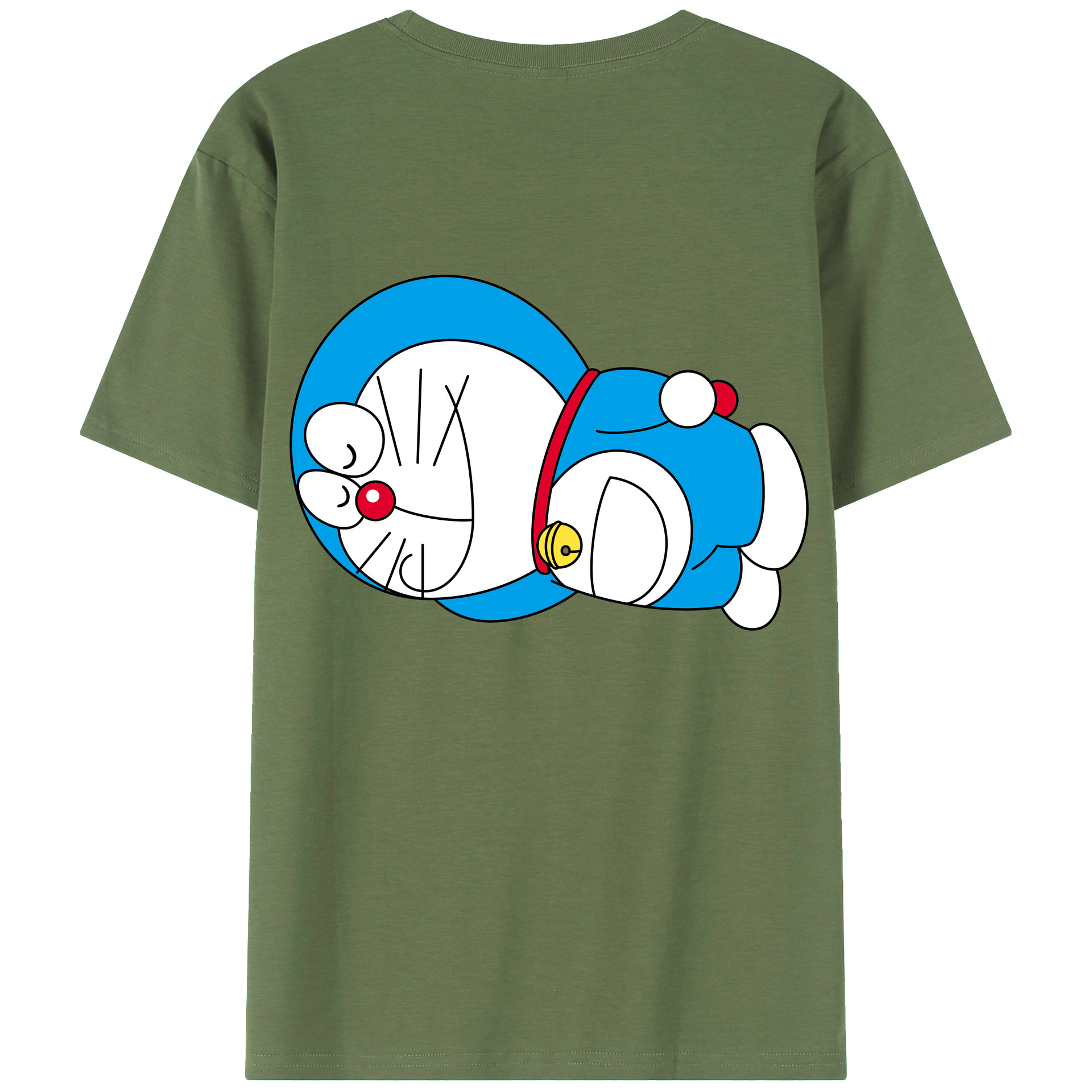（画像用） ドラえもん Doraemon 綿100％ メンズ半袖Tシャツ（バックプリント） 通気性